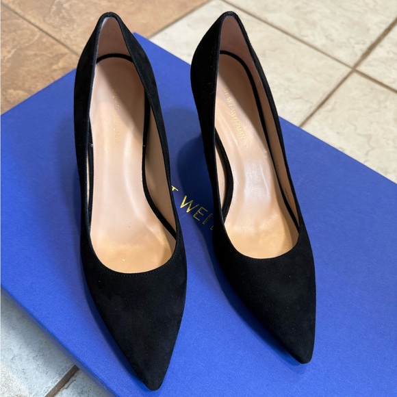 Stuart Weitzman Adria Black Suede Pumps - Picture 7 of 9